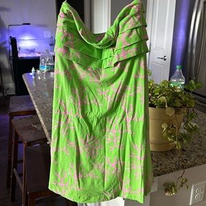 Lilly Pulitzer Petula strapless Mini Dress In Coral Me Crazy Size small